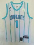 Maillot de Basket #1 Ball Charlotte Hornets 22-23 Blanc Brodé